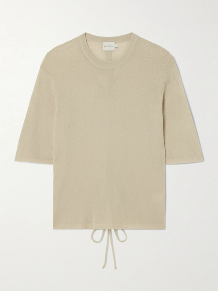  Deiji Studios Deiji Studios - Paneled Ribbed Tencel™ Lyocell-blend T-shirt - Stone 