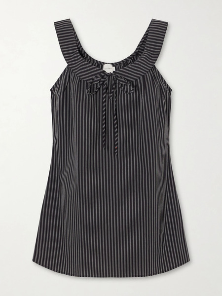  Deiji Studios Deiji Studios - Striped Organic Cotton-poplin Mini Dress - Dark Gray 
