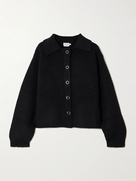  Deiji Studios Deiji Studios - Stud Recycled Ribbed-knit Cardigan - Black 