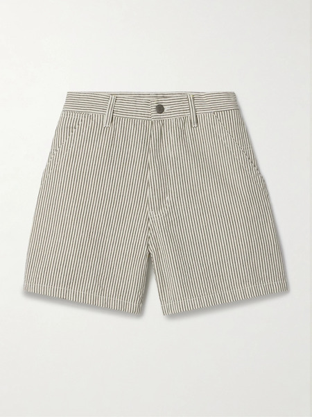  Denimist Denimist - Carpenter Striped Cotton-piqué Shorts - Gray 