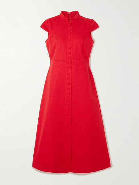  Destree Destree - Amoako Cotton Midi Dress - Red 