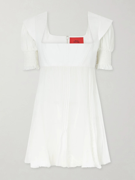  Dilara Findikoglu Dilara Findikoglu - Girl In A Room Lace-trimmed Silk Mini Dress - White 