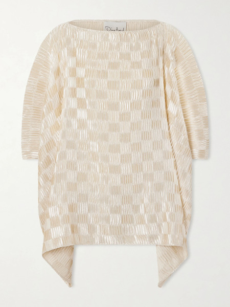 Dima Ayad Dima Ayad - Plissé-satin Blouse - Ivory 