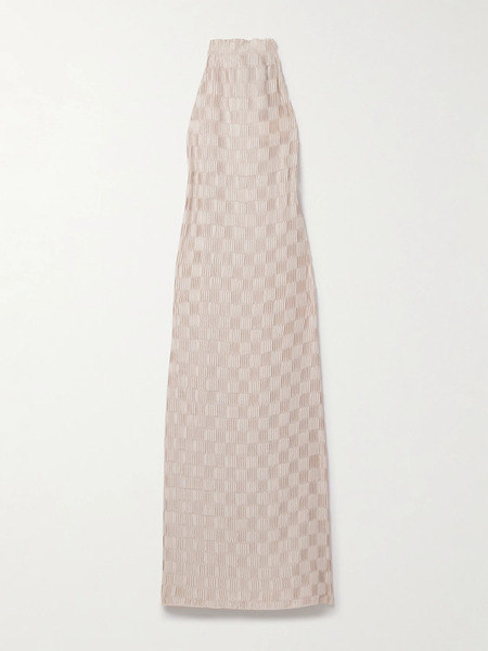  Dima Ayad Dima Ayad - Plissé-satin Maxi Dress - Ivory 