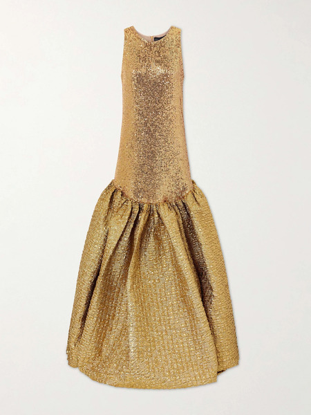  Dima Ayad Dima Ayad - Sequined Cloqué Gown - Gold 