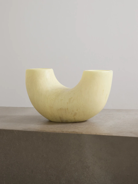  Dinosaur Designs Dinosaur Designs - Horn Large Resin Vase - Pastel Yellow 