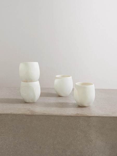  Dinosaur Designs Dinosaur Designs - Rock Large Set Of Four Resin Cups - White 