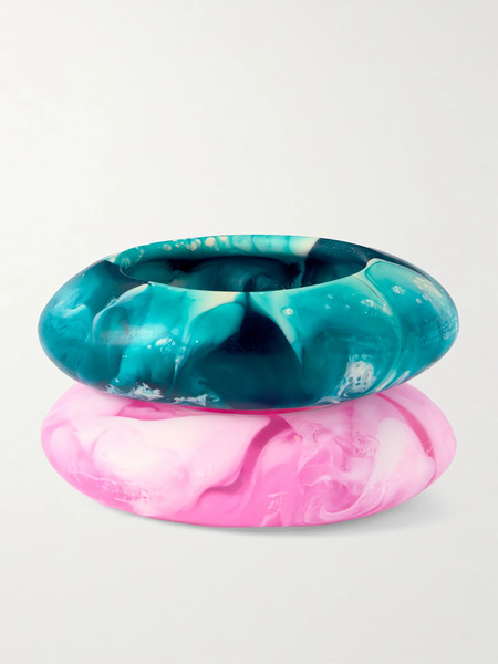  Dinosaur Designs Dinosaur Designs - Rock Medium Set Of Two Resin Bangles - Pastel Pink 