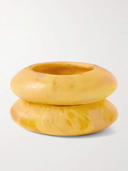  Dinosaur Designs Dinosaur Designs - Rock Medium Set Of Two Resin Bangles - Yellow 