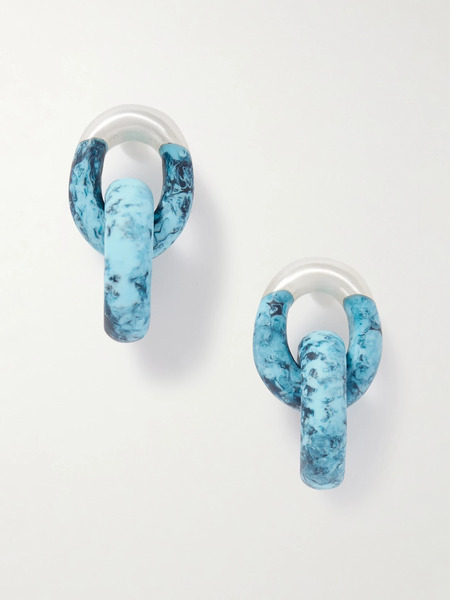  Dinosaur Designs Dinosaur Designs - Rock Small Silver-plated And Resin Earrings - Sky Blue 