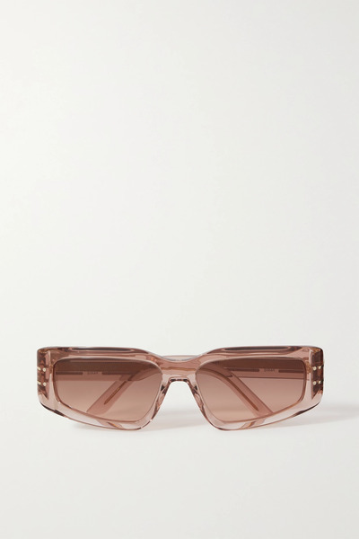  Dior Eyewear Dior Eyewear - Diorsignature S9u Rectangular-frame Acetate And Gold-tone Sunglasses - Baby Pink 