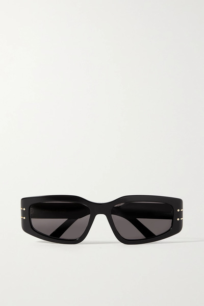  Dior Eyewear Dior Eyewear - Diorsignature S9u Rectangular-frame Acetate And Gold-tone Sunglasses - Black 