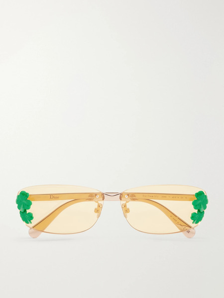 Dior Eyewear Dior Eyewear - Embellished Square-frame Gold-tone Optical Glasses - Rose Gold 