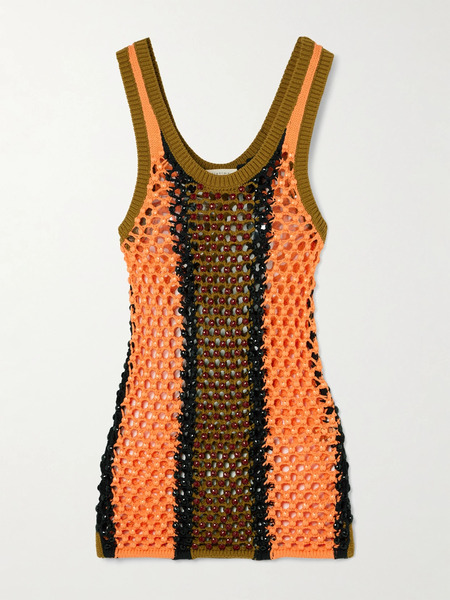  Diotima Diotima - Dennis Marina Beaded Crocheted Cotton-blend Tank - Orange 