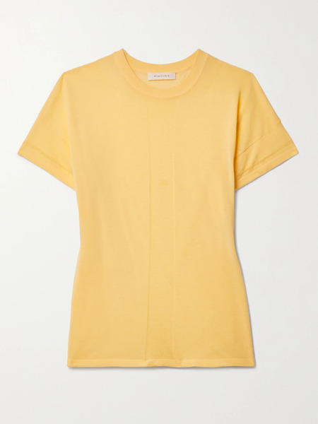  Diotima Diotima - Jimmy Pointelle-trimmed Organic Cotton T-shirt - Yellow 