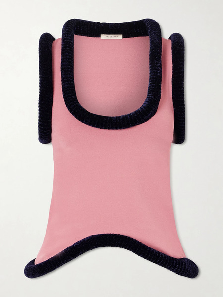  Diotima Diotima - Margot Velvet-trimmed Stretch-jersey Tank Top - Pink 