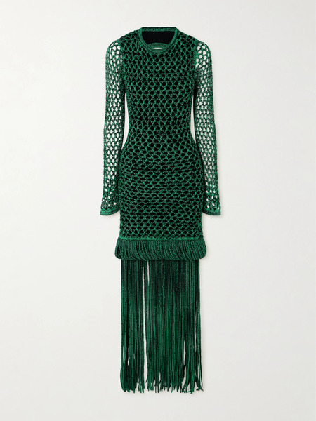  Diotima Diotima - + The Vanguard Medusa Open-back Crocheted Cotton-blend Dress - Green 
