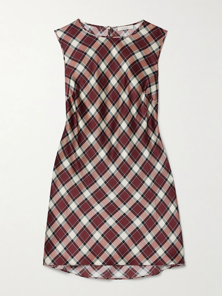  Dôen Dôen - Alamere Checked Silk-satin Mini Dress - Multi 