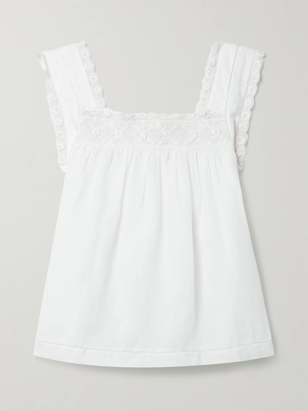  Dôen Dôen - Aphra Crochet-trimmed Ramie Top - White 