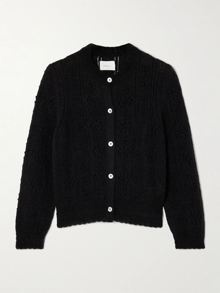  Dôen Dôen - Cassidy Pointelle-knit Alpaca-blend Cardigan - Black 