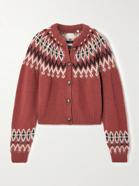  Dôen Dôen - Clarke Fair Isle Wool-blend Cardigan - Burgundy 
