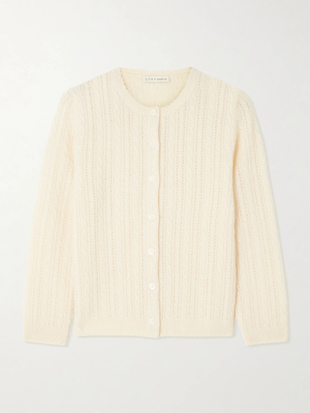  Dôen Dôen - Danae Cropped Cable-knit Cashmere Cardigan - Cream 