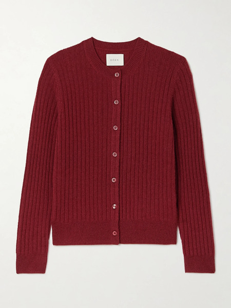 Dôen Dôen - Danaë Ribbed Cashmere Cardigan - Claret 