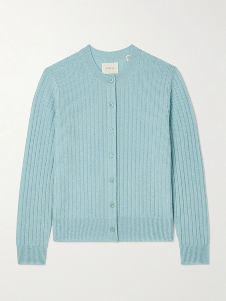  Dôen Dôen - Danaë Ribbed Cashmere Cardigan - Light Blue 
