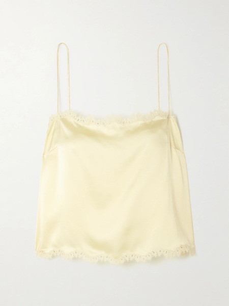  Dôen Dôen - Loure Lace-trimmed Silk-satin Top - Multi 