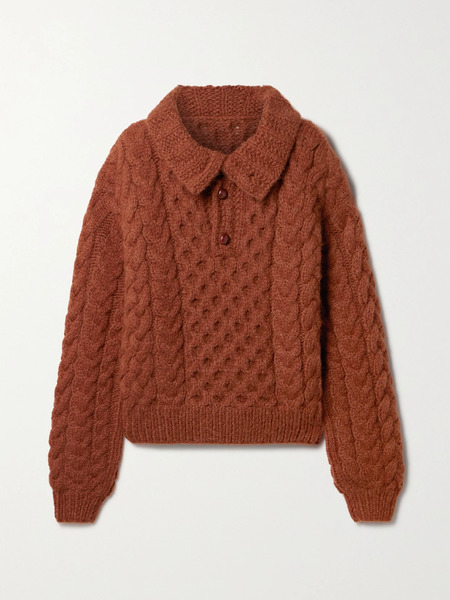 Dôen Dôen - Nuage Cable-knit Alpaca And Merino Wool-blend Sweater - Camel 