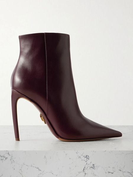  Dolce & Gabbana Dolce & Gabbana - Devotion Leather Ankle Boots - Burgundy 