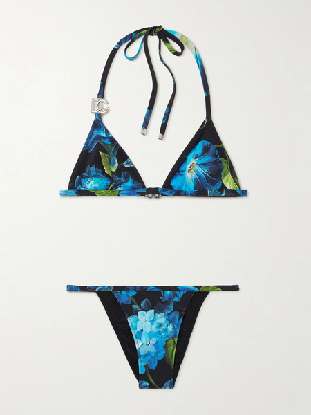  Dolce & Gabbana Dolce & Gabbana - Floral-print Bikini - Blue 