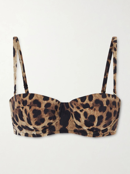  Dolce & Gabbana Dolce & Gabbana - Leopard-print Balconette Bikini Top - Leopard Print 