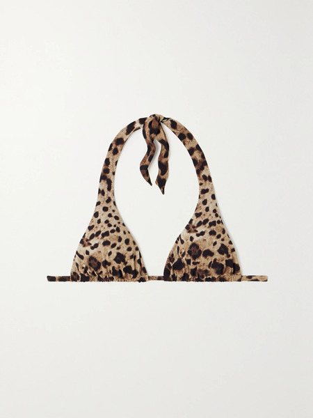  Dolce & Gabbana Dolce & Gabbana - Leopard-print Halterneck Bikini Top - Leopard Print 
