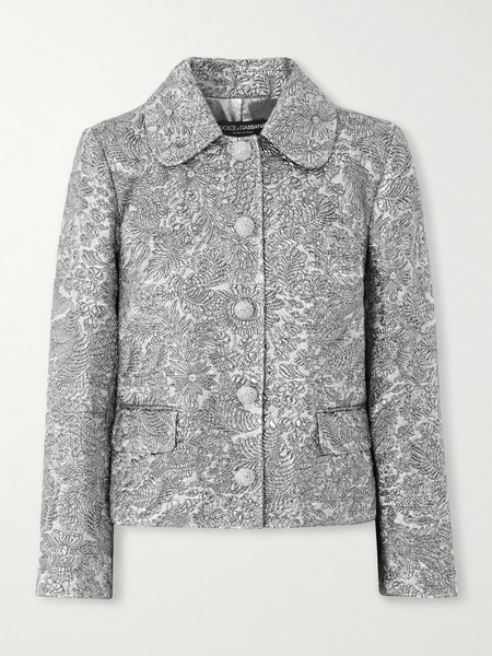  Dolce & Gabbana Dolce & Gabbana - Metallic Jacquard Jacket - Silver 