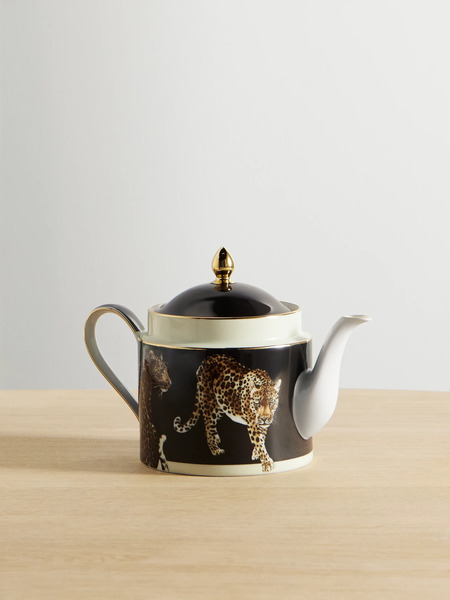  Dolce & Gabbana Dolce & Gabbana - Printed Porcelain Tea Pot - Leopard Print 