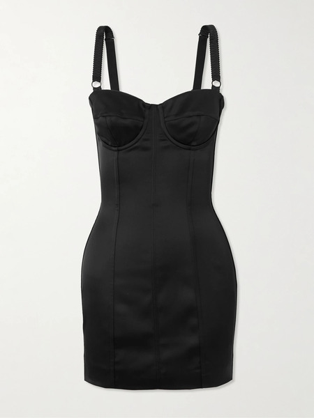  Dolce & Gabbana Dolce & Gabbana - Satin Mini Dress - Black 
