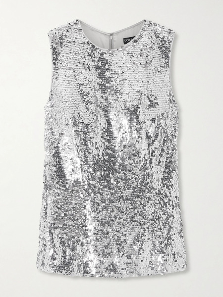 Dolce & Gabbana Dolce & Gabbana - Sequined Satin Top - Silver 