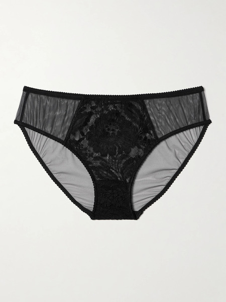  Dolce & Gabbana Dolce & Gabbana - Tulle And Lace Briefs - Black 
