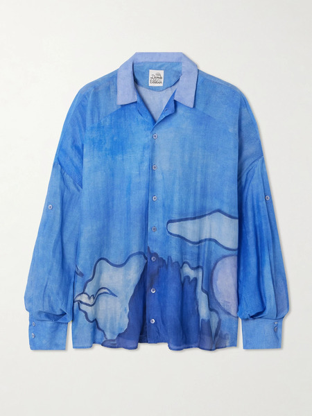  Donde Esteban Donde Esteban - Es Vedra Printed Silk Shirt - Blue 