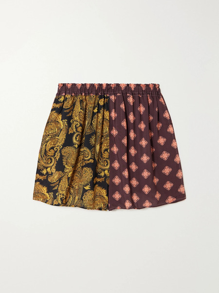  Donde Esteban Donde Esteban - Estrellitas Printed Crepe Shorts - Brown 