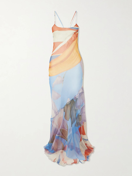  Donde Esteban Donde Esteban - Palenque Flores Open-back Printed Silk-chiffon Maxi Dress - Multi 