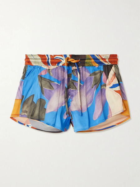  Donde Esteban Donde Esteban - Palenque Flores Printed Satin Shorts - Multi 