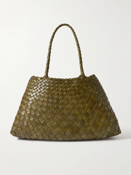  Dragon Diffusion Dragon Diffusion - Santa Croce Big Woven Leather Tote - Army Green 