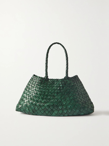  Dragon Diffusion Dragon Diffusion - Santa Croce Big Woven Leather Tote - Green 