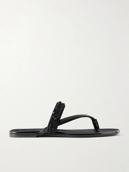  Dries Van Noten Dries Van Noten - Bead-embellished Rubber Sandals - Black 