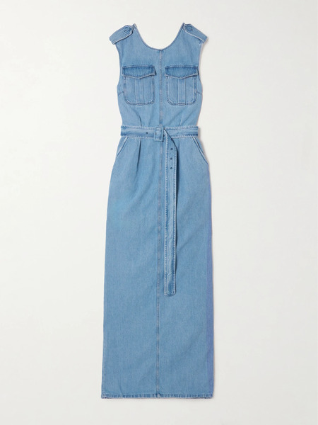  Dries Van Noten Dries Van Noten - Belted Denim Maxi Dress - Blue 