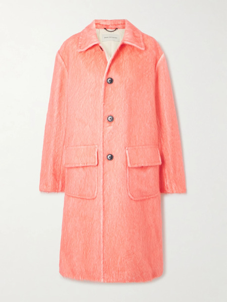  Dries Van Noten Dries Van Noten - Brushed Alpaca, Cotton And Wool-blend Coat - Pink 