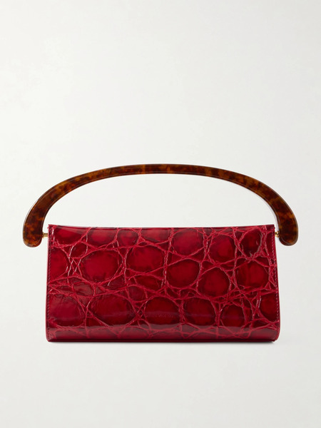  Dries Van Noten Dries Van Noten - Croc-effect Leather Shoulder Bag - Red 