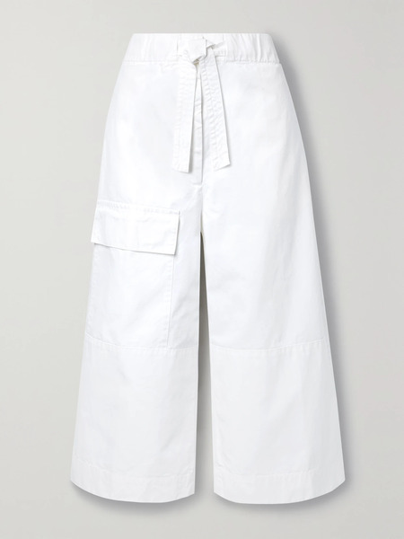  Dries Van Noten Dries Van Noten - Cropped Cotton-canvas Wide-leg Pants - White 